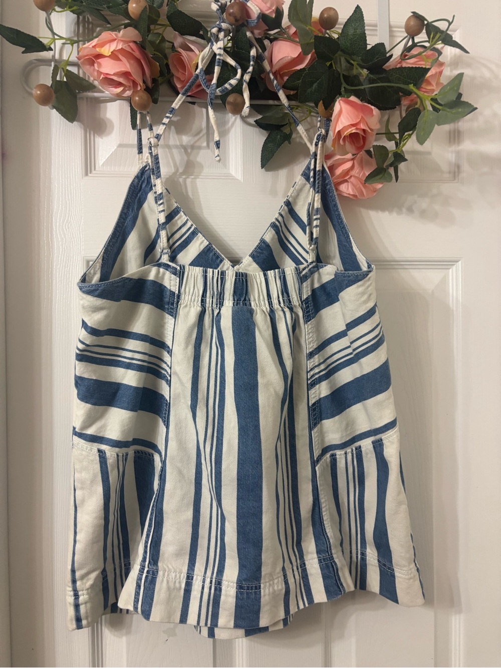 Universal Thread Blue and White Striped Halter Top - Picture 4 of 4